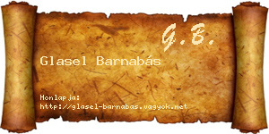 Glasel Barnabás névjegykártya